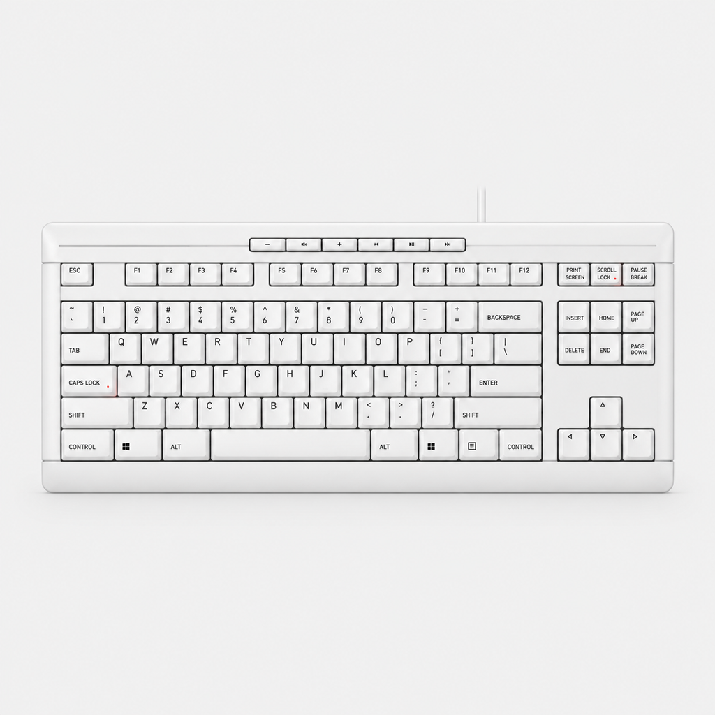 Compact Tenkeyless Wired Keyboard With Whisper Quiet Typing And Ergonomic Design
