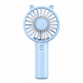 Blue Rechargeable Mini Handheld Fan With 3 Wind Speeds And Desktop Phone Holder Base