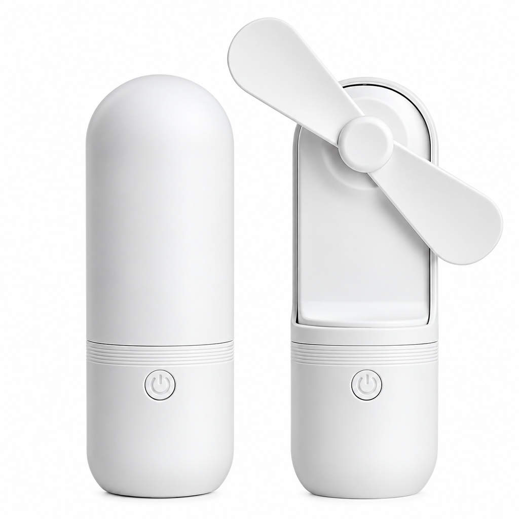 White Usb Rechargeable Folding Mini Handheld Fan For Desktop And Outdoor Use
